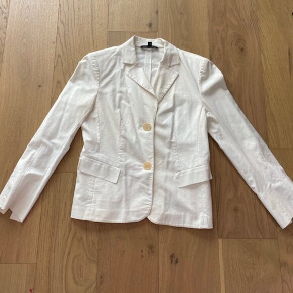 Lafayette 148 Cream Cotton Blend Blazer Size 8 - Picture 1 of 5